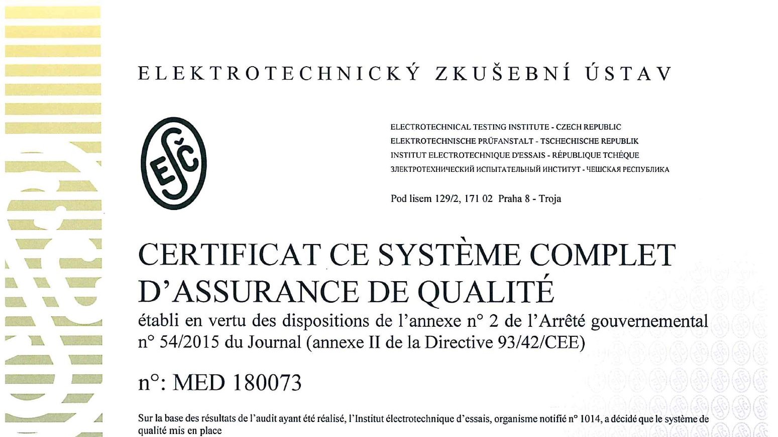 AG Certificat CE